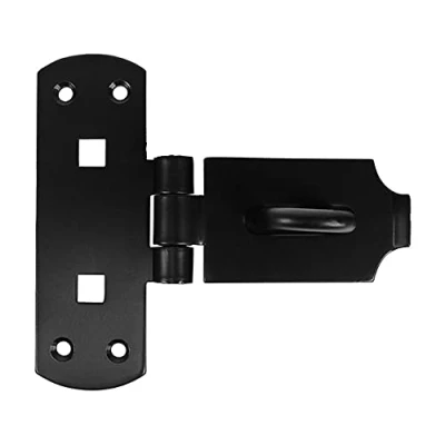 Image of TIMCO Heavy Duty Vertical Pattern Hasp &amp; Staple Bolt On Black 6&quot;