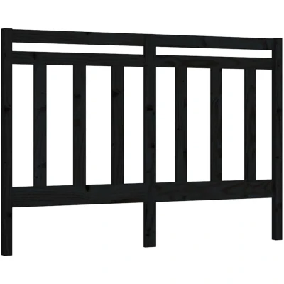 Image of vidaXL Bed Headboard Black 156x4x100 cm Solid Wood Pine