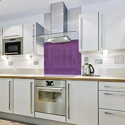 Image of Purple Colour Block Glass Splashback (1000w x 700h)