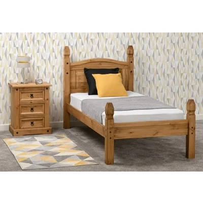 Image of Seconique Corona 3&#039; Single Low End Bed in Distressed Waxed Pine
