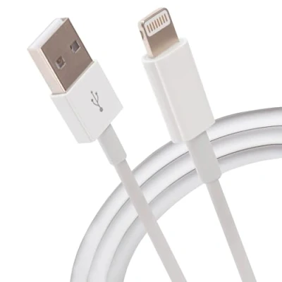 Image of Maplin Premium Lightning to USB A Cable White, 1m, charging &amp; syncing, for all iPhones 14, 13, 12, 11, SE, iPad Air/Mini (2019), (up 2021), Airpods (Lightning Case)