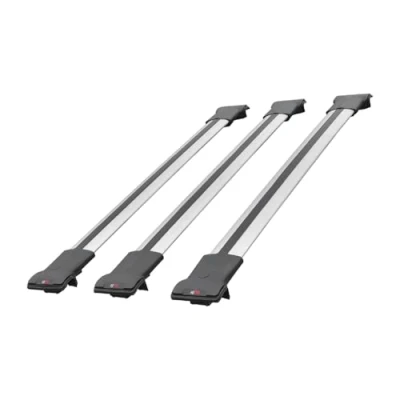 Image of ipqi Compatible with Skoda Kamiq 2019 2024 FLY Model Car Roof Rack Cross Bar Grey Aluminium 3 Bars