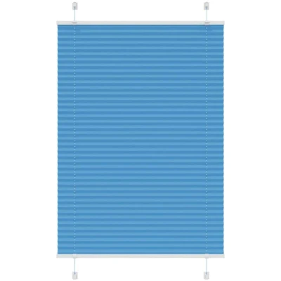 Image of vidaXL Pleated Blind Blue 85x100 cm Fabric Width 84.4 Polyester