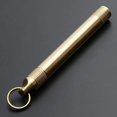 Image of Pill Box Brass Alloy Mini with Key Ring Waterproof Medicine Boxes for Travel Camping Fishing Storage