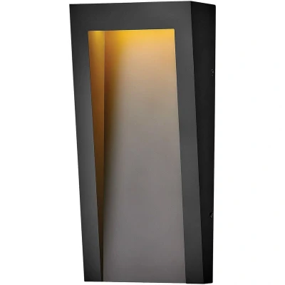 Image of Hinkley Taper Outdoor Recessed Wall Lamp Textured Black, 3000K, IP44