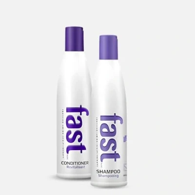 Image of FAST Hair Growth Shampoo and Conditioner Supercharges for All Types, Repairs Damaged Hair, Vegan, SLS/Paraben Free, 1 Month Supply, 300ml x2