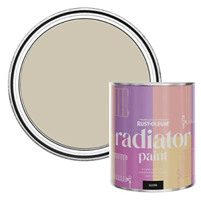 Image of Rust Oleum Green Heat Resistant Radiator Paint in Gloss Finish Silver Sage 750ml