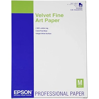 Image of Epson Media, Sheet Paper, Velvet Fine Art Graphic Arts A2, 260 g/m2, 25 Sheets