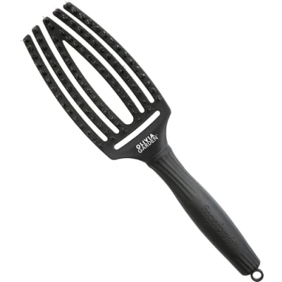 Image of Olivia Garden Fingerbrush Care Iconic Medium Double Bristles Ultimate Detangling Hairbrush for Smooth Styling &amp; Comfort