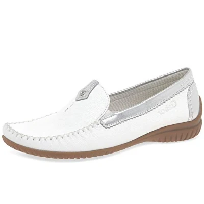 Image of Gabor California Sporty Womens Moccasins 6.5 UK White/Silver