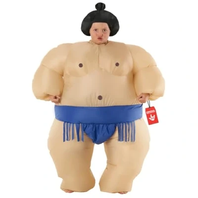 Image of Morph Sumo Wrestler Costume Kids Inflatable Suit Halloween For One Size