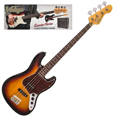 Image of VINTAGE V49 COASTER BASS GUITAR PACK 3 TONE SUNBURST