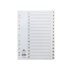 Image of Concord Classic Index 1 15 A4 White Board With Clear Mylar Tabs
