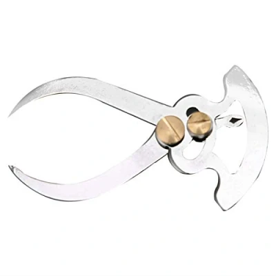 Image of Stainless Steel Feeler Gauge, 9.2 X 5.4 Cm / 3.6 2.1 Inches Woodturning Double Ended Bowl Calipers, for Internal External Diameter Measurement Ruler