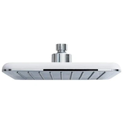 Image of Euroshowers Fixed Square Shower Head 8 inch 20cm Replacement Overhead Rainfall Rain Heads Adjustable with Swivel Ball Round Chrome
