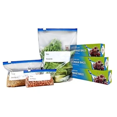 Image of Reusable Freezer Bags,ziploc Bags Food Slider Ziplock Bag Storage for Meal Prep, Fruits and Vegetables, Sandwich, Snack, Travel Items (25, S)