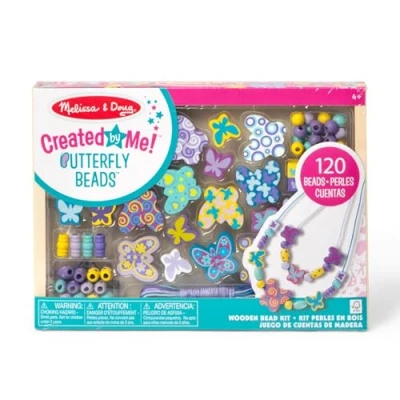 Image of Melissa &amp; Doug Wooden Bead Set Butterfly Friends