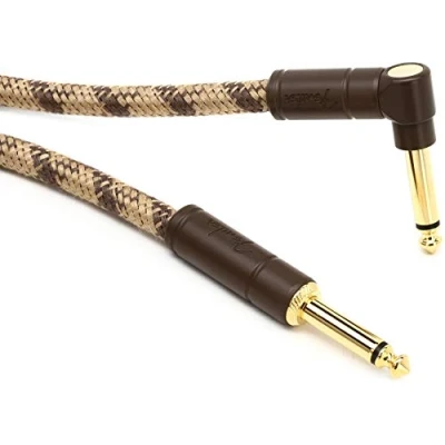 Image of Fender® Festival Hemp Instrument Cable 10 ft (3m) STR/ANG Brown