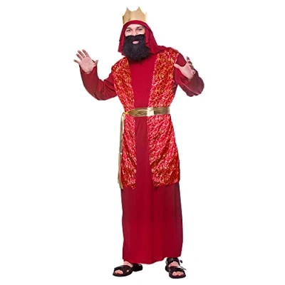 Image of Wicked Costumes Adult Mens Wise Man Fancy Dress Costume Red (One Size)