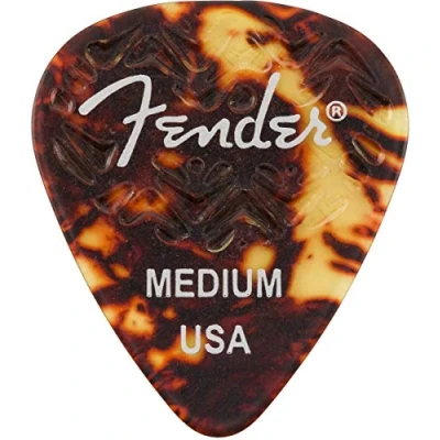 Image of Fender Wavelength Tortoise Shell Guitar Picks (6) 351 Shape Medium