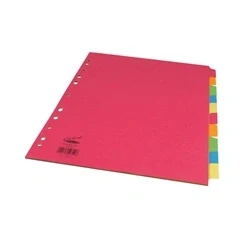 Image of Concord 10 Part Subject Dividers Extra Wide Bright A4 52299