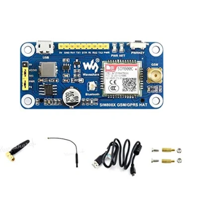 Image of GSM/GPRS/Bluetooth HAT for Raspberry Pi 3B+/3B/2B/Zero/Zero W Based on SIM800C, Allow to Send Messages, Connect Wireless Internet, Transfer Data via Bluetooth, UART Interface