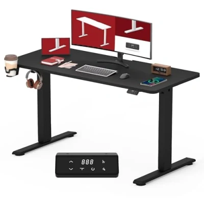 Image of SANODESK 110 * 60 ONE PIECE Electric Standing Desk Height Adjustable Sit Stand Up for Home Office