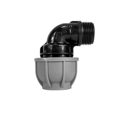 Image of MDPE Compression Connector Fittings 20mm LDPE Water Pipe Elbow Valve Straight (Elbow 32mm 1&quot; BSPM)