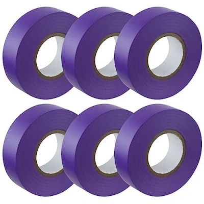 Image of GTSE Purple Electrical Tape, 19mm x 20m, Strong Self Adhesive PVC Insulation Tape for Insulating, Repairing and Protecting Wires, 6 Rolls