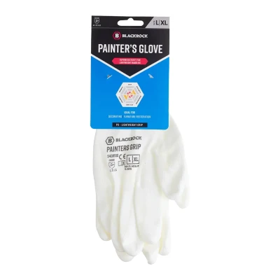 Image of Blackrock Lightweight Painter&#039;s Work Gloves PU Palm Coated for Hand Protection and Good Dry Grip Size 10/XL, White