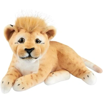 Image of BRUBAKER Lion Cuddly Toy 30 cm Soft Baby Plush Big Cat Lying Down Kids Brown