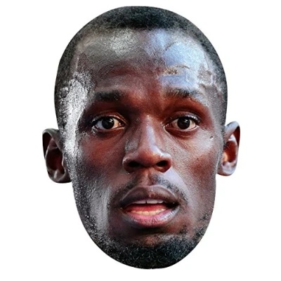 Image of FoxyPrinting USAIN BOLT JB Athletics Fancy Dress Cardboard Celebrity Party Face Mask