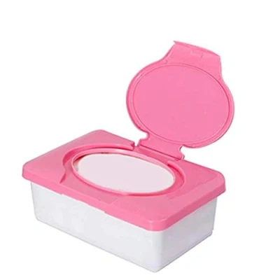 Image of Wet Tissue Box Baby Wipes Dispenser Tub Plastic Case Diaper Organizer (B red)