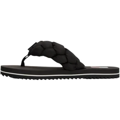 Image of Tommy Jeans Women&#039;s Braided Thong Beach Sandal EN0EN02877 Flip Flops, Black (Black), 6 UK