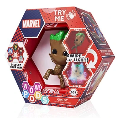 Image of WOW! PODS Avengers Collection Groot Superhero Light Up Bobble Head Figure Official Marvel Toys, Collectables &amp; Gifts