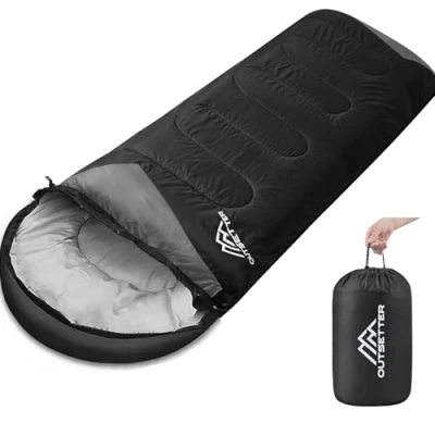 Image of Sleeping Bags for Adults 3 Season Backpacking Lightweight Waterproof Cold Weather Bag Kids Warm Camping Hiking Outdoor Travel Hunting with Compression Black