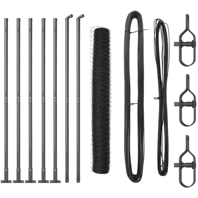 Image of vidaXL Hexagon Fence Grey 1x10 m Steel