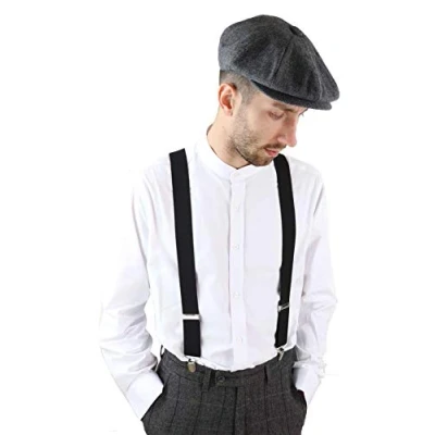 Image of TruClothing Mens Classic Vintage Retro Trouser Braces Suspenders 1920s Gatsby Blinders white