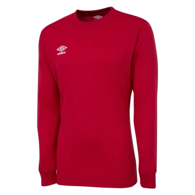 Image of Umbro Boys Club Long Sleeved Jersey (Vermillion) Red Size Medium