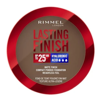 Image of Rimmel Lasting Finish 25 HR Compact Foundation 016 Hazelnut, Matte Buildable Coverage, Powder to Cream, Anti Pollution Shields, SPF 20, Hyaluronic Acid, Waterproof, Hides Imperfections