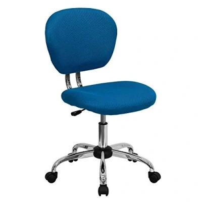 Image of Flash Furniture Mid Back Mesh Swivel Task Chair with Chrome Base, Metal, Turquoise, 58.42 x 55.88 25.4 cm
