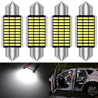 Image of KATUR 194 LED Light Bulb 6000K White Super Bright 168 2825 W5W T10 Wedge 24 SMD 3014 Chipsets Replacement Bulbs CANBUS Error Free for Car Dome Map Door Courtesy License Plate Lights (4pcs,White)