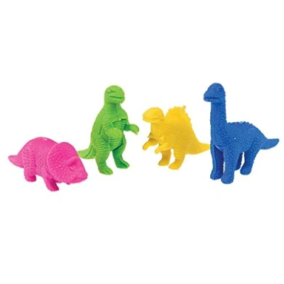 Image of SHATCHI Novelty Erasers Rubbers Party Bag Filler Favour Kids School Home Stationery Set of 4pcs Fast Food/Fruits/Dinosaurs/Fingers/Dessert/Smiley (12pcs), Multi