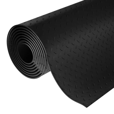 Image of 1m x 1.5m Checker Plate Rubber Anti Slip Garage Matting Flooring Roll 3mm Thick 100cm 150cm Floor Mat