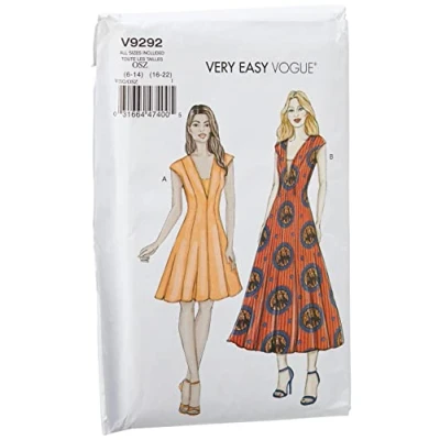 Image of Vogue Patterns 9292 OS, Misses Jacket and Dickie, Sizes 6 22, TISSUE, Multicoloured, 15 x 0.5 22 cm