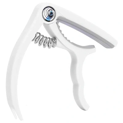 Image of 4 6 String Guitar Capo,Plastic Capo Single Handed Quick Change for Ukulele Mandolin (White) Performance Accessory Musical Instrument Accessories