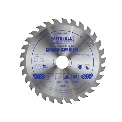Image of Faithfull TCT Circular Saw Blade 235 x 35mm 30T POS FAIZ23530