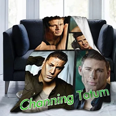 Image of LOUJIN Channing Tatum Blanket Lightweight &amp; Warm,Ultra Soft Comfy Flannel Blanket,Microfiber Fleece Blanket,Anti Pilling Plush for Couch,Bed,Sofa