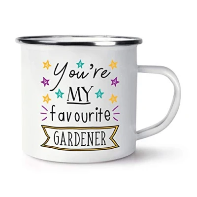 Image of You&#039;re My Favourite Gardener Stars Retro Enamel Mug Cup