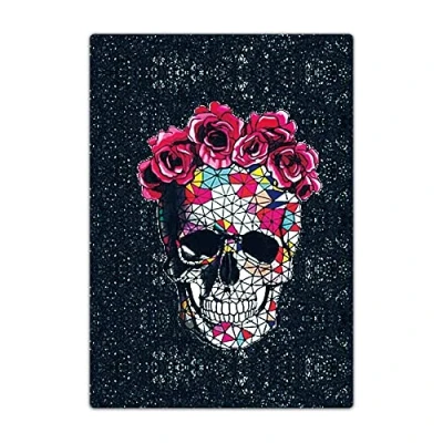 Image of Passport Holder Cover, PU Leather Travel Wallet Case Organiser for Passport, Business Cards, Credit Boarding Passes (Black Skull)